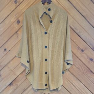 Argee Button-Up Knit Poncho Sweater